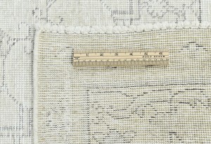 Antique Muted Cream Floral 10X13 Distressed Vintage Oriental Rug