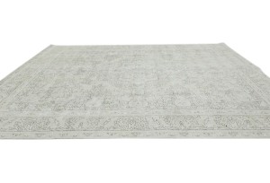 Antique Muted Cream Floral 10X13 Distressed Vintage Oriental Rug