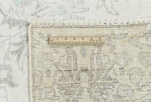 Antique Muted Beige Floral 9X12 Distressed Vintage Oriental Rug