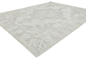 Antique Muted Beige Floral 7X10 Distressed Vintage Oriental Rug