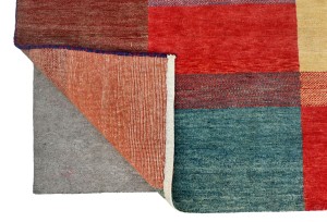 Multicolored Tribal 5X6 Gabbeh Modern Oriental Rug