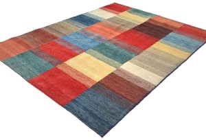 Multicolored Tribal 5X6 Gabbeh Modern Oriental Rug