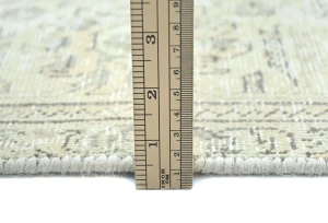 Antique Muted Beige Floral 7X10 Distressed Vintage Oriental Rug