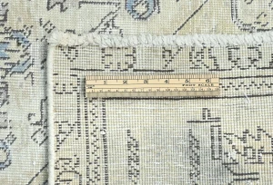 Antique Muted Beige Floral 7X10 Distressed Vintage Oriental Rug
