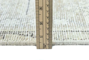 Antique Muted Beige Floral 6X9 Distressed Vintage Oriental Rug