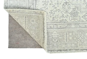 Antique Muted Beige Floral 6X9 Distressed Vintage Oriental Rug