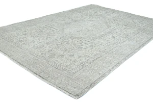 Antique Muted Beige Floral 6X9 Distressed Vintage Oriental Rug