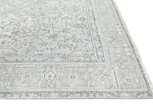 Antique Muted Beige Floral 6X9 Distressed Vintage Oriental Rug