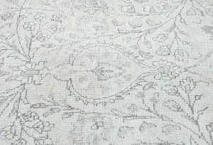Antique Muted Beige Floral 6X10 Distressed Vintage Oriental Rug