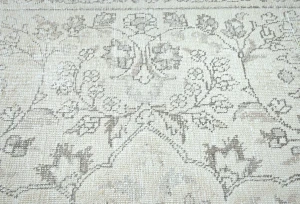 Antique Muted Beige Floral 6X10 Distressed Vintage Oriental Rug