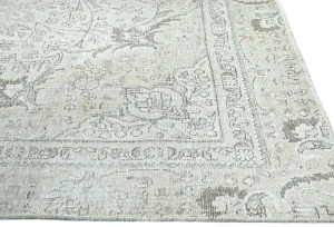 Antique Muted Beige Floral 6X10 Distressed Vintage Oriental Rug
