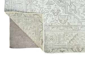 Antique Muted Beige Floral 6X9 Distressed Vintage Oriental Rug