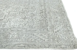 Antique Muted Beige Floral 6X9 Distressed Vintage Oriental Rug
