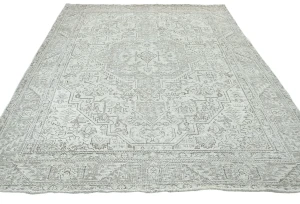 Antique Muted Beige Floral 6X9 Distressed Vintage Oriental Rug
