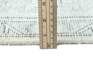 Antique Muted Cream Floral 6'6X9 Distressed Vintage Oriental Rug
