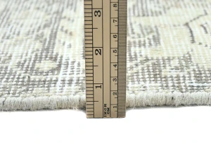 Antique Muted Beige Floral 8X11 Distressed Vintage Oriental Rug