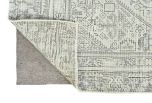 Antique Muted Beige Floral 8X11 Distressed Vintage Oriental Rug