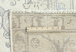 Antique Muted Beige Floral 9X12'6 Distressed Vintage Oriental Rug