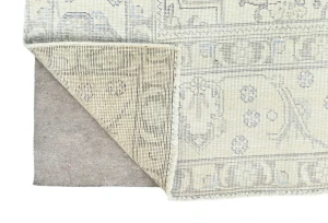 Antique Muted Beige Floral 9X12'6 Distressed Vintage Oriental Rug