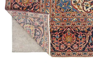 Semi Antique Dark Purple-navy Traditional 9X12 Kashan Persian Oriental Rug
