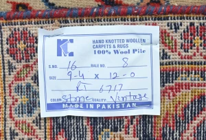 Semi Antique Dark Purple-navy Traditional 9X12 Kashan Persian Oriental Rug