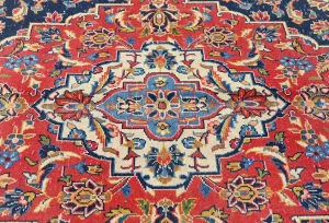 Semi Antique Dark Purple-navy Traditional 9X12 Kashan Persian Oriental Rug