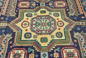 Semi Antique Dark Purple-navy Geometric 9X12 Traditional Oriental Rug