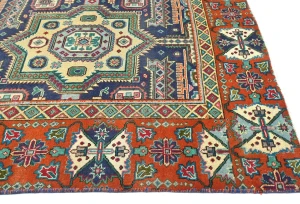 Semi Antique Dark Purple-navy Geometric 9X12 Traditional Oriental Rug