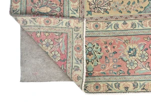 Semi Antique Muted Plum Floral 10X13 Distressed Vintage Oriental Rug
