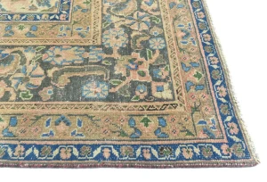 Semi Antique Muted Light Salmon Floral 9X12 Distressed Vintage Oriental Rug