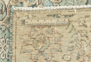 Semi Antique Muted Cream Floral 8X10 Distressed Vintage Oriental Rug