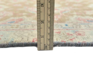 Semi Antique Muted Khaki Floral 7X10 Distressed Vintage Oriental Rug