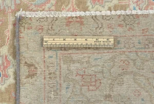 Semi Antique Muted Khaki Floral 7X10 Distressed Vintage Oriental Rug
