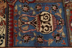 Semi Antique Navy Blue Pictorial 9'8X12'5 Kashmar Persian Rug