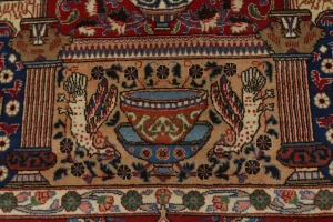 Semi Antique Navy Blue Pictorial 9'8X12'5 Kashmar Persian Rug