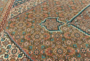 Semi Antique Brown Geometric 6X9 Vintage Oriental Rug