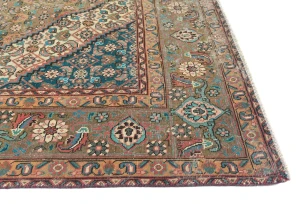 Semi Antique Brown Geometric 6X9 Vintage Oriental Rug