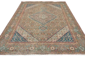Semi Antique Brown Geometric 6X9 Vintage Oriental Rug
