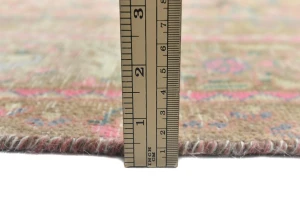 Semi Antique Muted Brown Floral 6X9 Distressed Vintage Oriental Rug