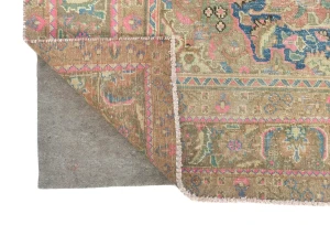 Semi Antique Muted Brown Floral 6X9 Distressed Vintage Oriental Rug