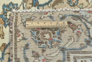 Semi Antique Muted Cream Floral 6X9 Distressed Vintage Oriental Rug