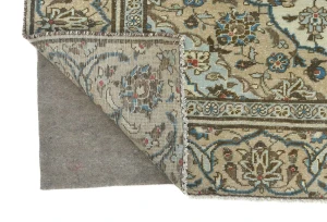 Semi Antique Muted Cream Floral 6X9 Distressed Vintage Oriental Rug
