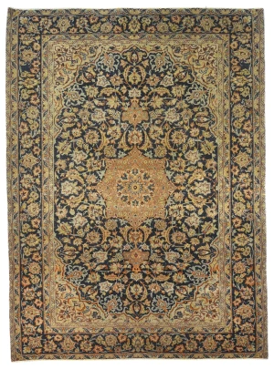 Semi Antique Muted Floral 6'5X8'2 Distressed Vintage Oriental Rug