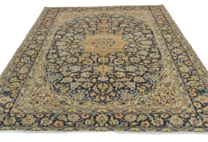 Semi Antique Muted Floral 6'5X8'2 Distressed Vintage Oriental Rug