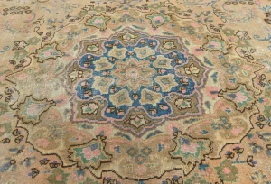 Semi Antique Muted Light Peach Floral 6X9 Distressed Vintage Oriental Rug