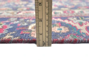 Semi Antique Muted Dark Purple Floral 6X9 Distressed Vintage Oriental Rug