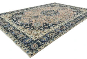 Semi Antique Muted Light Salmon Floral 8X11 Distressed Vintage Oriental Rug