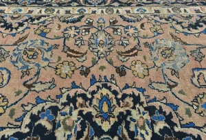 Semi Antique Muted Light Salmon Floral 8X11 Distressed Vintage Oriental Rug