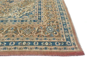 Semi Antique Muted Light Peach Floral 8X11 Distressed Vintage Oriental Rug