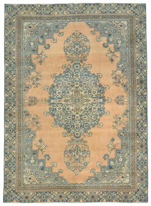 Semi Antique Muted Floral 7'5X10'7 Distressed Vintage Oriental Rug